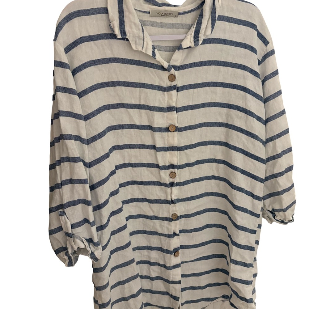 Viola Borghi 100% linen shirt/tunic Size Large